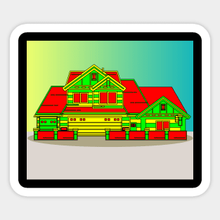 Illustration Dream House Villa Color Effects Sticker